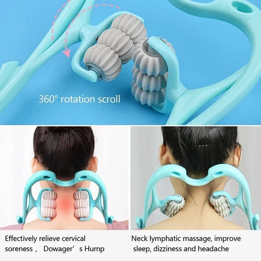 6 Wheel Pressure Point Neck Massager Random Color