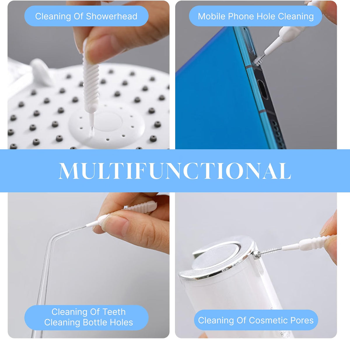 10 Pcs Mini Cleaning Brush Set – Shower Head, Phone Ports & Window Cleaning Brushes