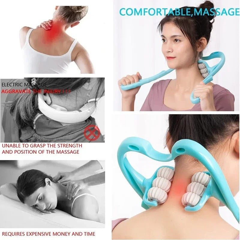 6 Wheel Pressure Point Neck Massager Random Color