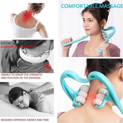 6 Wheel Pressure Point Neck Massager Random Color