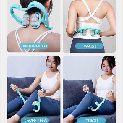 6 Wheel Pressure Point Neck Massager Random Color